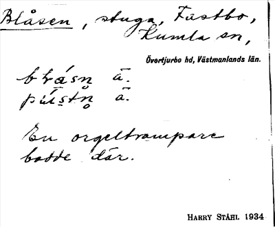 Bild på arkivkortet för arkivposten Blåsen