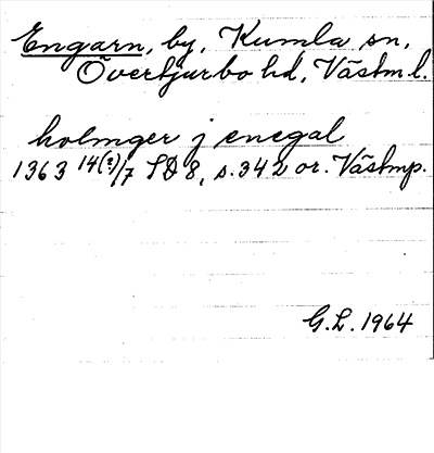 Bild på arkivkortet för arkivposten Engarn