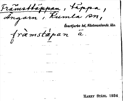 Bild på arkivkortet för arkivposten Främsttäppan