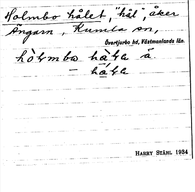 Bild på arkivkortet för arkivposten Holmbo hålet