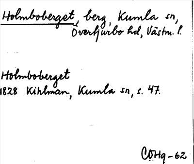 Bild på arkivkortet för arkivposten Holmboberget