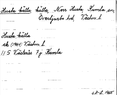 Bild på arkivkortet för arkivposten Husta källa