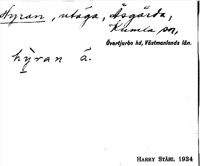 Bild på arkivkortet för arkivposten Hyran