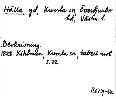 Bild på arkivkortet för arkivposten Hälla