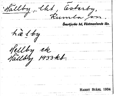 Bild på arkivkortet för arkivposten Hällby