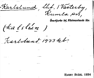 Bild på arkivkortet för arkivposten Karlslund