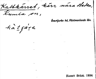 Bild på arkivkortet för arkivposten Kattkärret