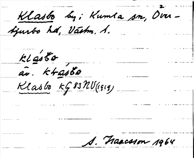 Bild på arkivkortet för arkivposten Klasbo