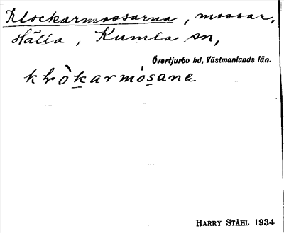 Bild på arkivkortet för arkivposten Klockarmossarna
