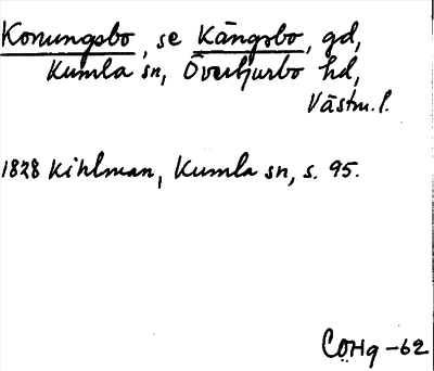 Bild på arkivkortet för arkivposten Konungsbo, se Kängsbo