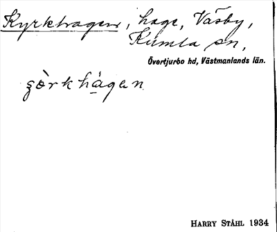 Bild på arkivkortet för arkivposten Kyrkhagen
