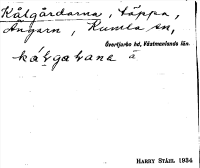 Bild på arkivkortet för arkivposten Kålgårdarna