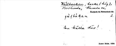 Bild på arkivkortet för arkivposten Källbacken