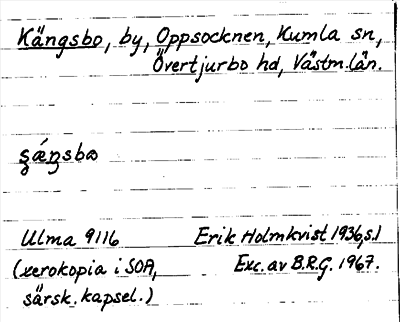 Bild på arkivkortet för arkivposten Kängsbo