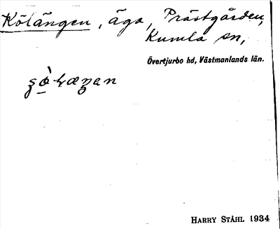Bild på arkivkortet för arkivposten Kölängen