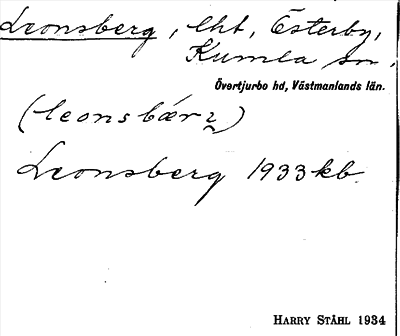 Bild på arkivkortet för arkivposten Leonsberg