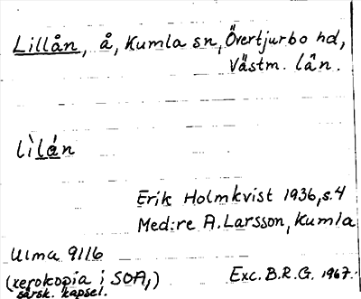 Bild på arkivkortet för arkivposten Lillån