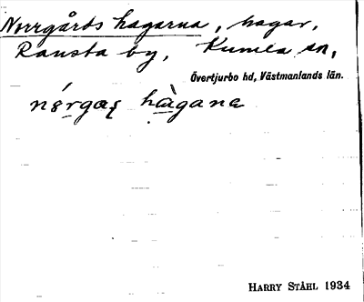 Bild på arkivkortet för arkivposten Norrgårds hagarna
