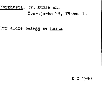 Bild på arkivkortet för arkivposten Norrhusta