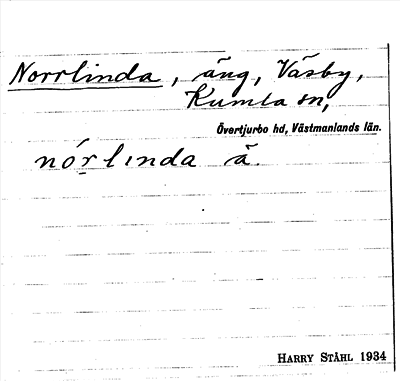 Bild på arkivkortet för arkivposten Norrlinda