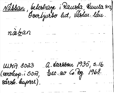 Bild på arkivkortet för arkivposten Näbban
