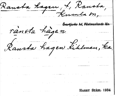 Bild på arkivkortet för arkivposten Ransta hagen