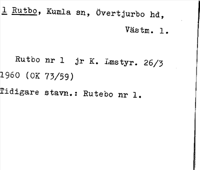 Bild på arkivkortet för arkivposten Rutbo