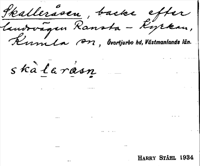 Bild på arkivkortet för arkivposten Skalleråsen