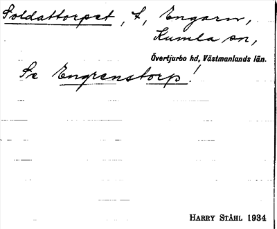 Bild på arkivkortet för arkivposten Soldattorpet, se Engrenstorp