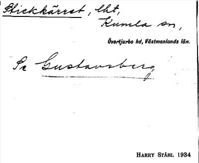 Bild på arkivkortet för arkivposten Stickkärret, se Gustavsberg