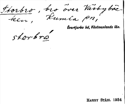 Bild på arkivkortet för arkivposten Storbro