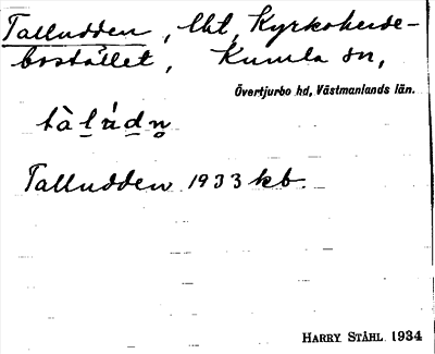 Bild på arkivkortet för arkivposten Talludden