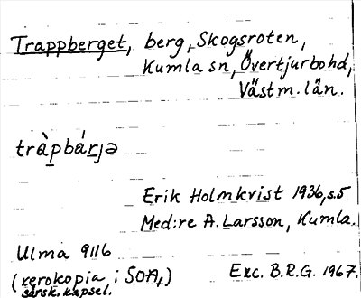 Bild på arkivkortet för arkivposten Trappberget