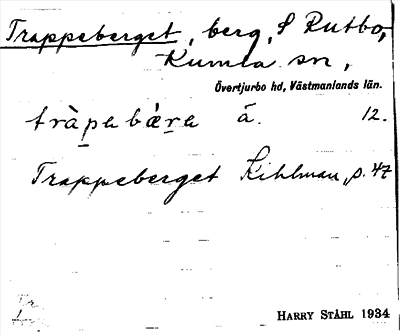 Bild på arkivkortet för arkivposten Trappeberget