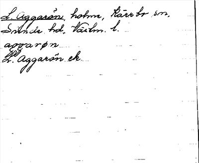 Bild på arkivkortet för arkivposten Aggarön, L.