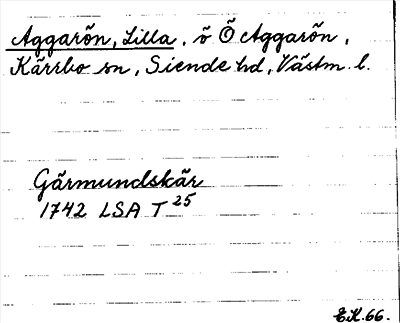 Bild på arkivkortet för arkivposten Aggarön, Lilla