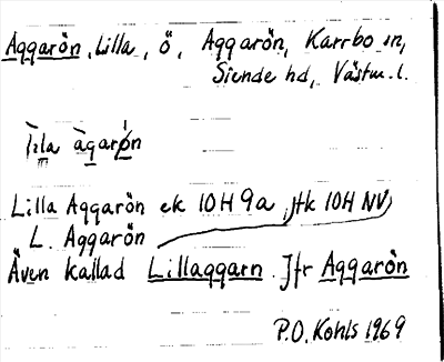 Bild på arkivkortet för arkivposten Aggarön, Lilla