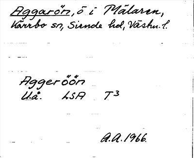 Bild på arkivkortet för arkivposten Aggarön