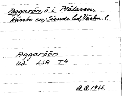 Bild på arkivkortet för arkivposten Aggarön