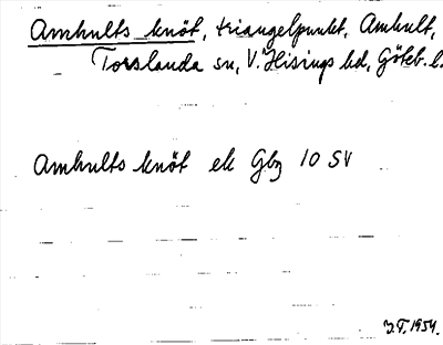 Bild på arkivkortet för arkivposten Amhults knöt