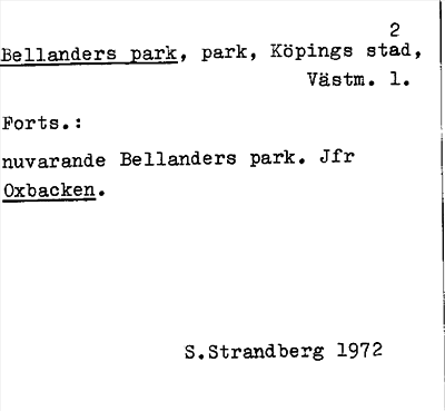 Bild på arkivkortet för arkivposten Bellanders park