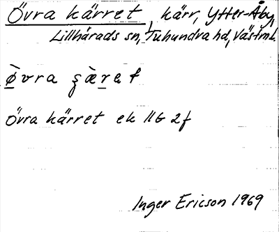 Bild på arkivkortet för arkivposten Övra kärret