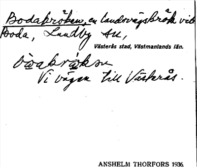 Bild på arkivkortet för arkivposten Bodakröken