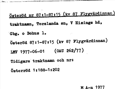 Bild på arkivkortet för arkivposten Österöd (kv 87 Flygvärdinnan)