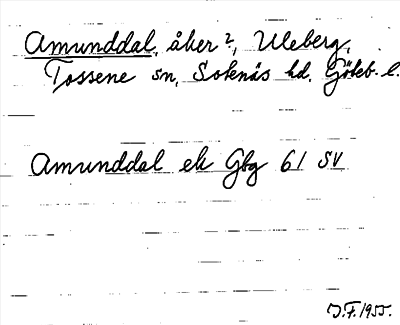 Bild på arkivkortet för arkivposten Amunddal