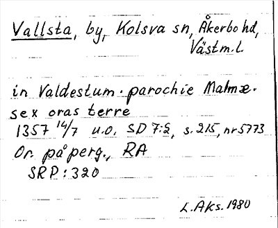 Bild på arkivkortet för arkivposten Vallsta