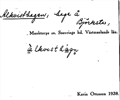 Bild på arkivkortet för arkivposten Alkvisthagen