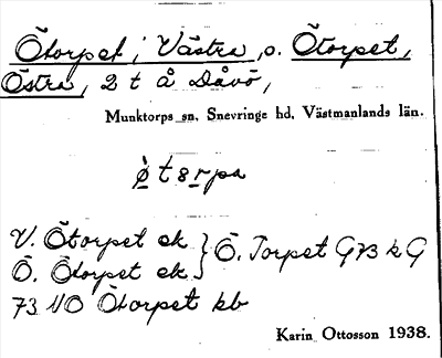 Bild på arkivkortet för arkivposten Ötorpet, Västra, o. Ötorpet, Östra