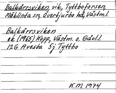 Bild på arkivkortet för arkivposten Balkärrsviken