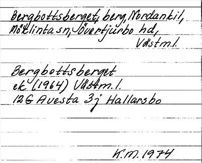Bild på arkivkortet för arkivposten Bergbottsberget